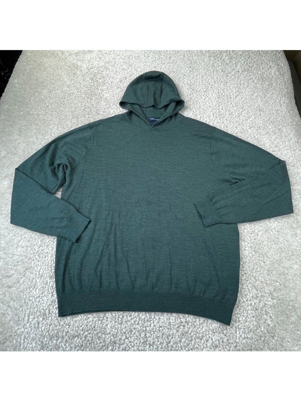 Peter Millar Excursionist Flex Merino Wool Sweater Hoodie Green Mens XL